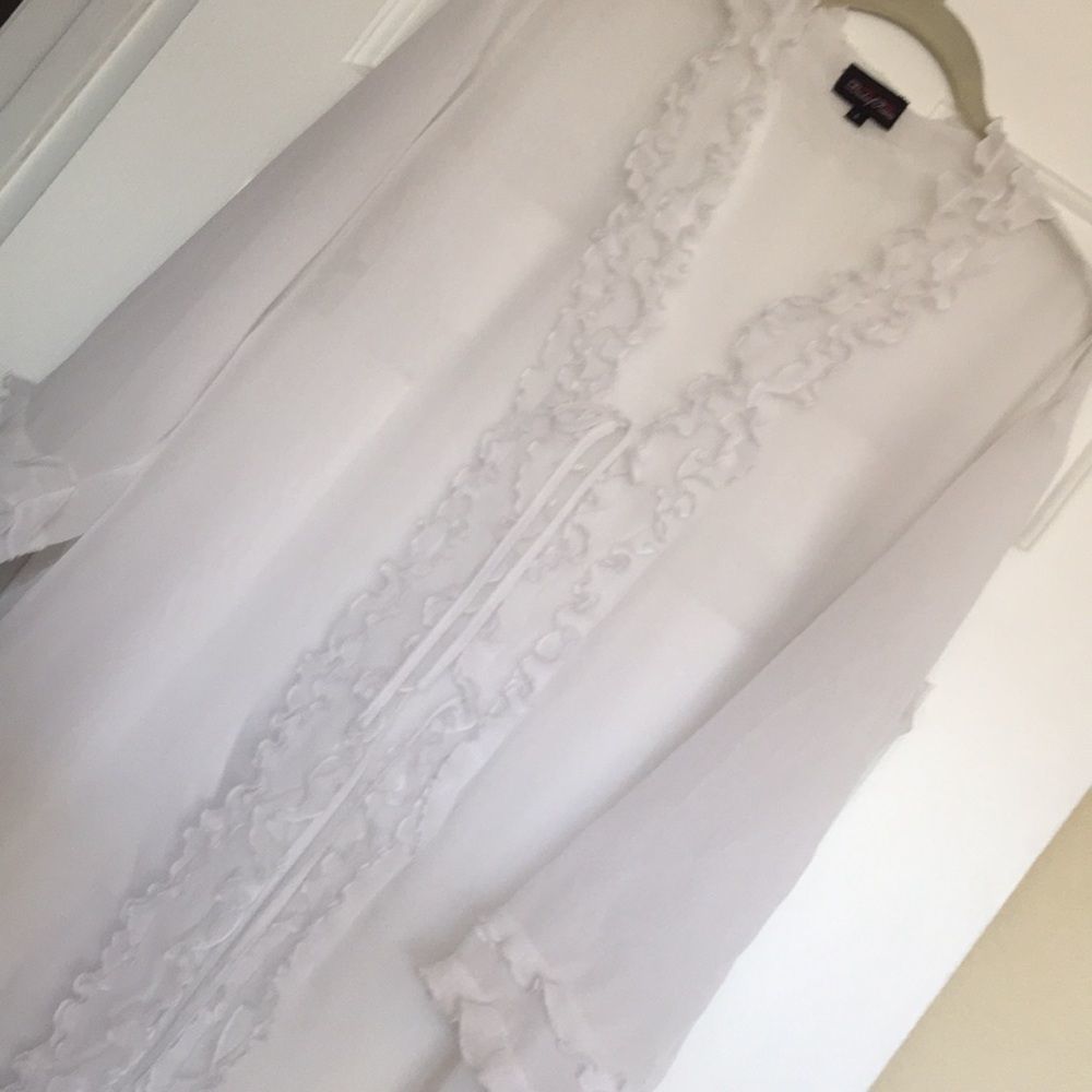 Ruffled and sheer robe